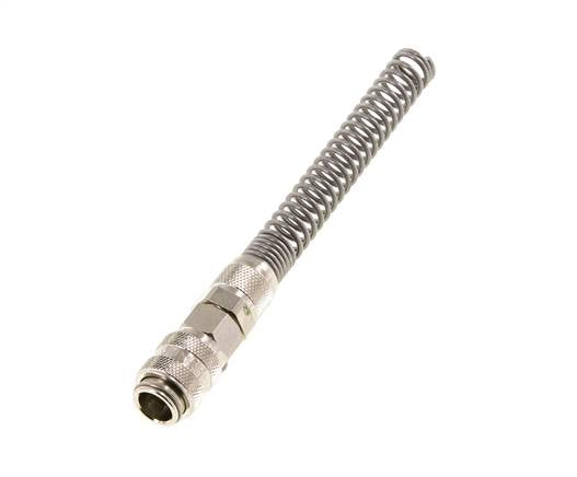 Laiton nickelé Coupleur pneumatique DN 5 Douille 6x8 mm Écrou-raccord Bend-Protect
