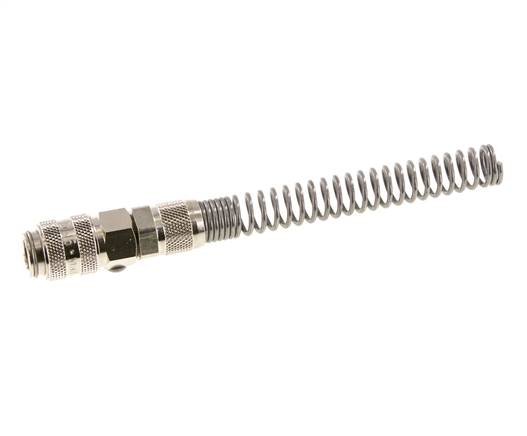 Laiton nickelé Coupleur pneumatique DN 5 Douille 6x8 mm Écrou-raccord Bend-Protect