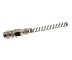 Laiton nickelé Coupleur d'air DN 5 Douille 4x6 mm Écrou-raccord Double obturation avec protection de la flexion