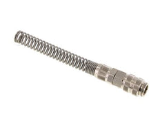 Laiton nickelé Coupleur d'air DN 5 Douille 6x8 mm Écrou-raccord Double obturation avec protection de la flexion