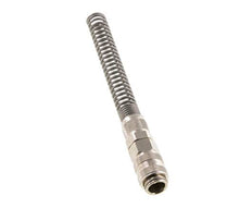 Laiton nickelé Coupleur d'air DN 5 Douille 6x8 mm Écrou-raccord Double obturation avec protection de la flexion