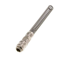 Laiton nickelé Coupleur d'air DN 5 Douille 6x8 mm Écrou-raccord Double obturation avec protection de la flexion