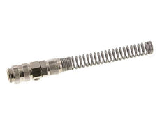 Laiton nickelé Coupleur d'air DN 5 Douille 6x8 mm Écrou-raccord Double obturation avec protection de la flexion