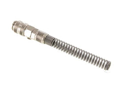 Laiton nickelé Coupleur d'air DN 5 Douille 6x8 mm Écrou-raccord Double obturation avec protection de la flexion