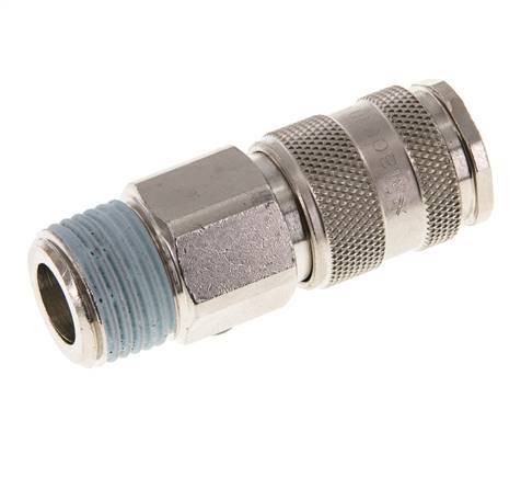 Nickel-plated Brass DN 5.5 (Orion) Air Coupling Socket R 1/2 inch Male