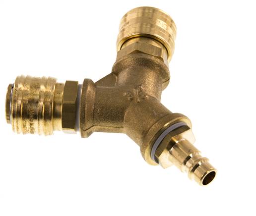 Laiton DN 7.2 (Euro) Coupleur pneumatique 2 voies 038