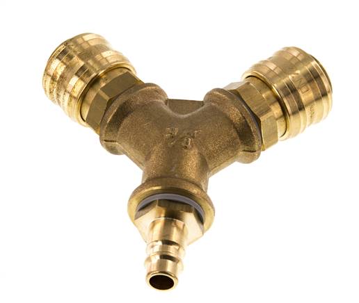 Laiton DN 7.2 (Euro) Coupleur pneumatique 2 voies 038