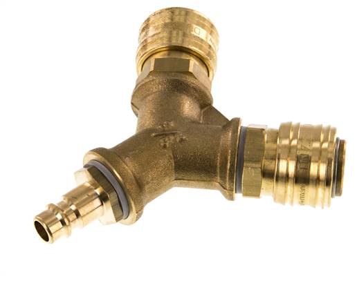 Laiton DN 7.2 (Euro) Coupleur pneumatique 2 voies 038