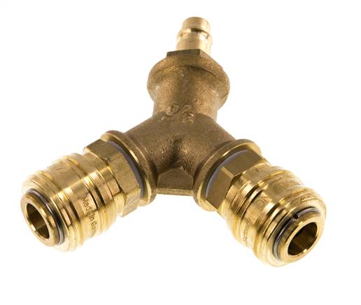 Laiton DN 7.2 (Euro) Coupleur pneumatique 2 voies 038