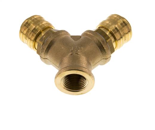 Laiton DN 7.2 (Euro) Manchon d'accouplement d'air G 1/2 pouce femelle Montage mural 2 voies