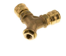 Brass DN 7.2 (Euro) Air Coupling Socket G 1/4 inch Female Wall-Mount 2-way