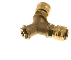 Brass DN 7.2 (Euro) Air Coupling Socket G 1/4 inch Female Wall-Mount 2-way