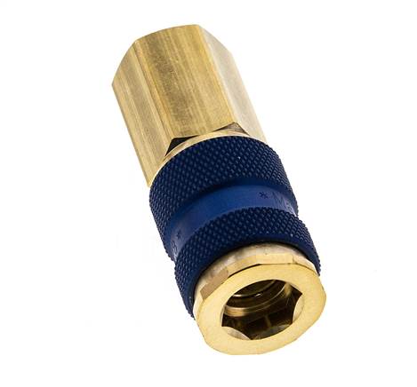 Coupleur d'air en laiton DN 7.2 (Euro) à code bleu Prise femelle G 1/4 pouce femelle