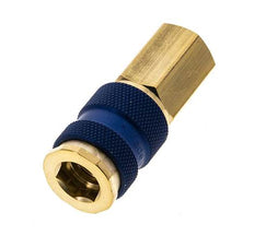 Coupleur d'air en laiton DN 7.2 (Euro) à code bleu Prise femelle G 1/4 pouce femelle