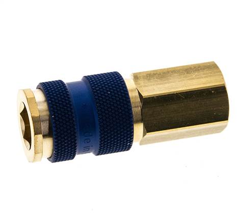 Coupleur d'air en laiton DN 7.2 (Euro) à code bleu Prise femelle G 1/4 pouce femelle