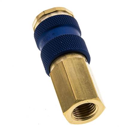 Coupleur d'air en laiton DN 7.2 (Euro) à code bleu Prise femelle G 1/4 pouce femelle