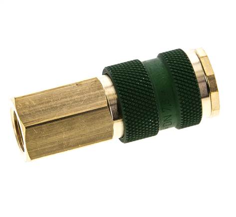 Coupleur d'air en laiton DN 7.2 (Euro) à code vert Prise femelle G 1/4 pouce femelle