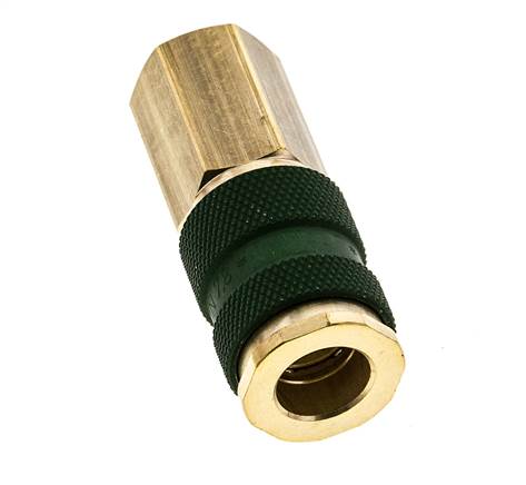 Coupleur d'air en laiton DN 7.2 (Euro) à code vert Prise femelle G 1/4 pouce femelle