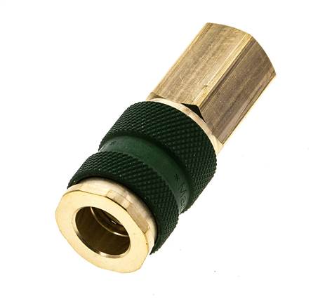 Coupleur d'air en laiton DN 7.2 (Euro) à code vert Prise femelle G 1/4 pouce femelle