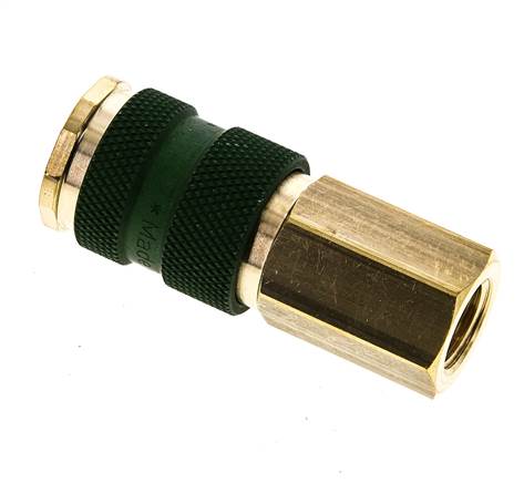 Coupleur d'air en laiton DN 7.2 (Euro) à code vert Prise femelle G 1/4 pouce femelle