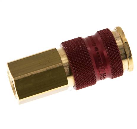 Coupleur d'air en laiton DN 7.2 (Euro) à code rouge Prise femelle G 1/4 pouce femelle