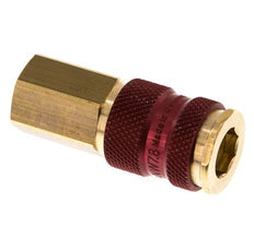 Coupleur d'air en laiton DN 7.2 (Euro) à code rouge Prise femelle G 1/4 pouce femelle