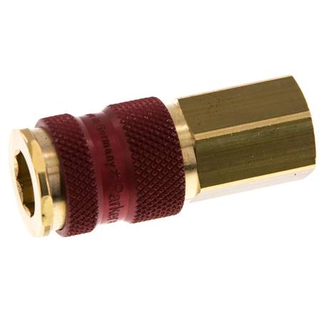Coupleur d'air en laiton DN 7.2 (Euro) à code rouge Prise femelle G 1/4 pouce femelle