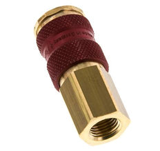 Coupleur d'air en laiton DN 7.2 (Euro) à code rouge Prise femelle G 1/4 pouce femelle