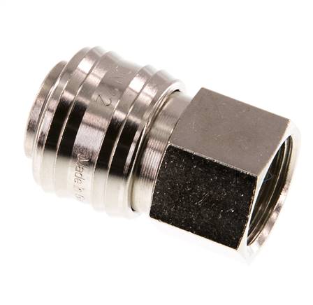 Laiton nickelé DN 7.2 (Euro) Coupleur d'air Douille G 1/4 pouce femelle
