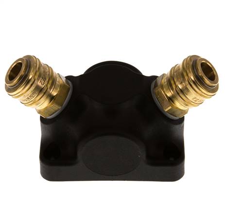 Laiton/plastique DN 7.2 (Euro) Manchon d'accouplement pour air G 1/2 pouce femelle Montage mural 2 voies