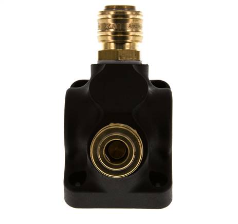 Laiton/plastique DN 7.2 (Euro) Manchon d'accouplement pour air G 1/2 pouce femelle Montage mural 2 voies