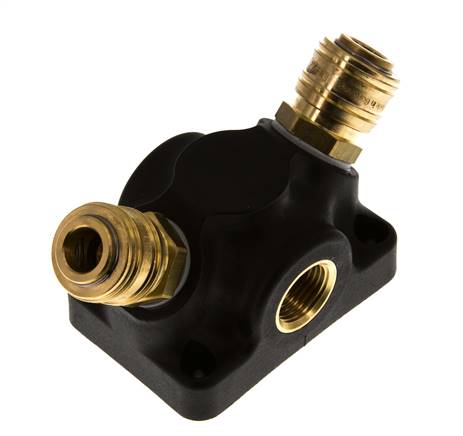 Laiton/plastique DN 7.2 (Euro) Manchon d'accouplement pour air G 1/2 pouce femelle Montage mural 2 voies