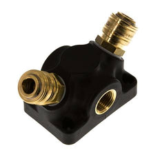 Laiton/plastique DN 7.2 (Euro) Manchon d'accouplement pour air G 1/2 pouce femelle Montage mural 2 voies