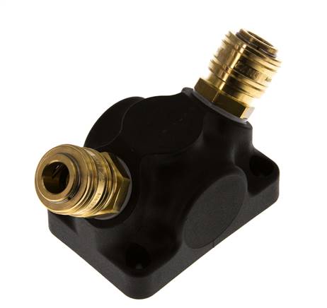 Laiton/plastique DN 7.2 (Euro) Manchon d'accouplement d'air G 3/4 pouce femelle Montage mural 2 voies
