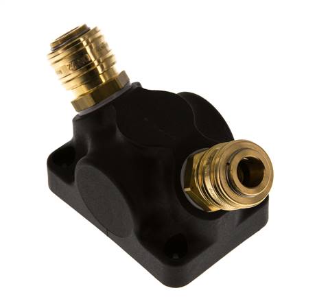 Laiton/plastique DN 7.2 (Euro) Manchon d'accouplement d'air G 3/4 pouce femelle Montage mural 2 voies