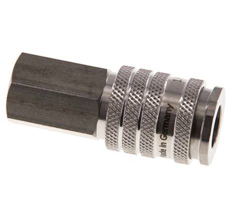 Stainless steel DN 7.8 Air Coupling Socket G 3/8 inch Female Double Shut-Off