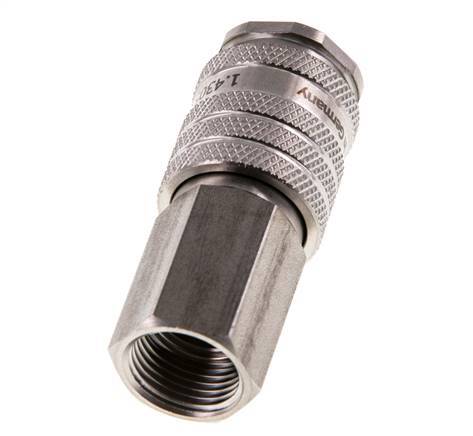 Acier inoxydable DN 7.8 Air Coupling Socket G 3/8 inch Female Double Shut-Off