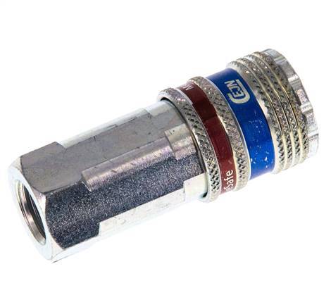 Acier/laiton DN 7.6 (7.2 Euro) Coupleur d'air de sécurité Socket G 1/4 pouce Femelle
