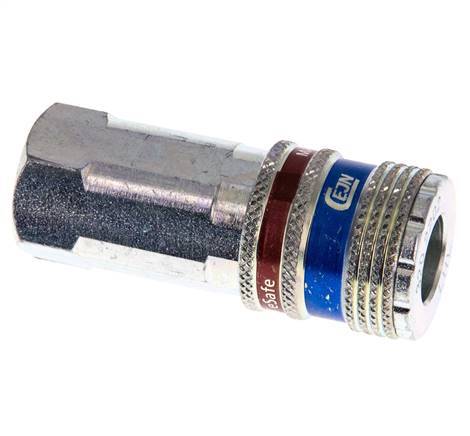Steel/brass DN 7.6 (7.2 Euro) Safety Air Coupling Socket G 1/4 inch Female