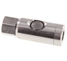 Stainless Steel 316L DN 7.4 Safety Air Coupling Socket With Push Button G 1/4 inch Female