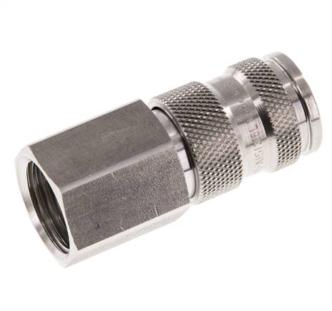 Acier inoxydable 316L DN 7.8 Air Coupling Socket G 1/2 inch Female Double Shut-Off