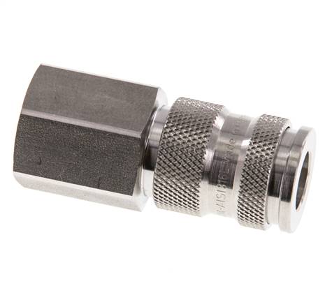 Acier inoxydable 316L DN 7.8 Air Coupling Socket G 1/2 inch Female Double Shut-Off