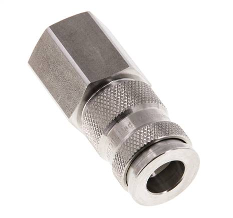 Acier inoxydable 316L DN 7.8 Air Coupling Socket G 1/2 inch Female Double Shut-Off