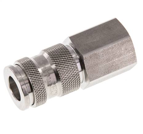 Acier inoxydable 316L DN 7.8 Air Coupling Socket G 1/2 inch Female Double Shut-Off