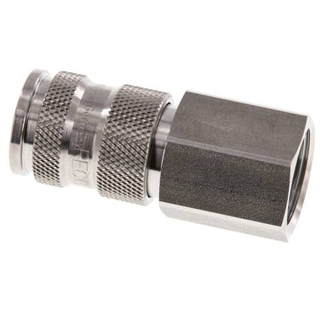 Acier inoxydable 316L DN 7.8 Air Coupling Socket G 1/2 inch Female Double Shut-Off