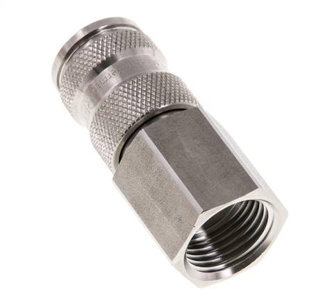 Acier inoxydable 316L DN 7.8 Air Coupling Socket G 1/2 inch Female Double Shut-Off