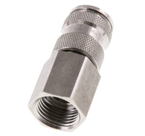 Acier inoxydable 316L DN 7.8 Air Coupling Socket G 1/2 inch Female Double Shut-Off