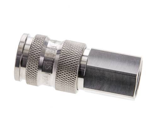 Stainless Steel 316L DN 7.8 Air Coupling Socket G 3/8 inch Female Double Shut-Off