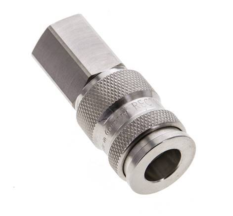 Stainless Steel 316L DN 7.8 Air Coupling Socket G 3/8 inch Female Double Shut-Off