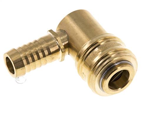 Laiton DN 7.2 (Euro) Manchon d'accouplement d'air 13 mm Pilier de tuyau 90-deg